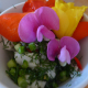 Ceviche s planou zeleninou a jedlými květy